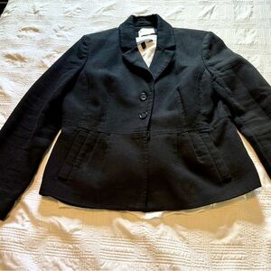LOFT Black Blazer Jacket sz 12 + FREE banana republic blouse